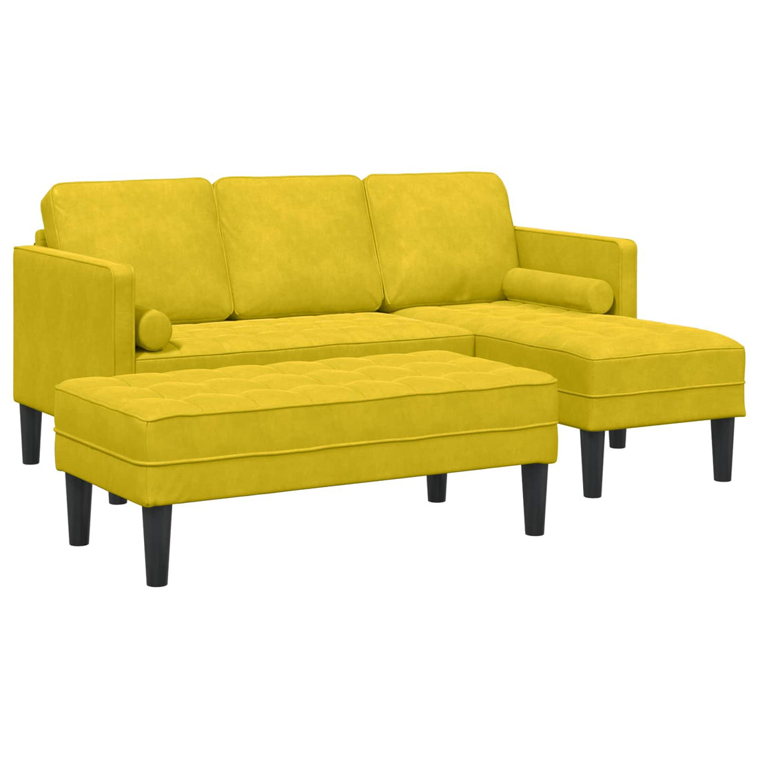 vidaXL Juego de Sofá 2 uds. Amarillo Poliéster