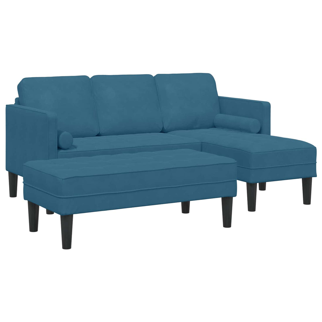 vidaXL Juego de Sofá 2 uds. Azul Poliéster
