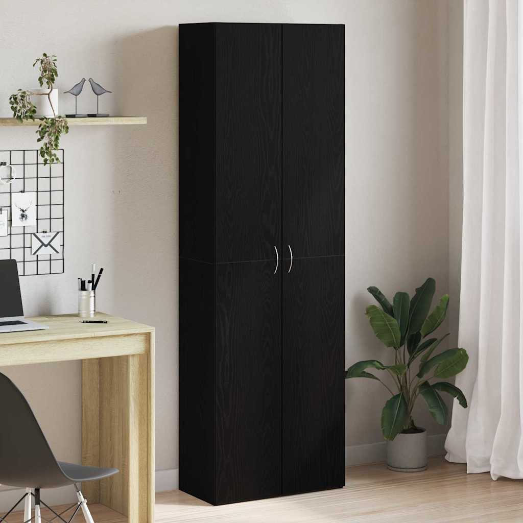 vidaXL Armario de Oficina Roble Negro 60 x 32 x 190 cm