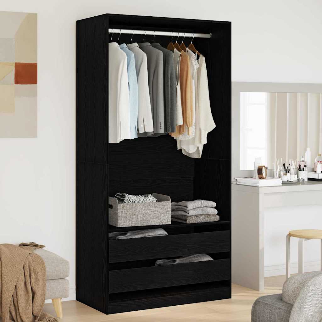 vidaXL Armario Roble Negro 100 x 50 x 200 cm Madera de ingeniería