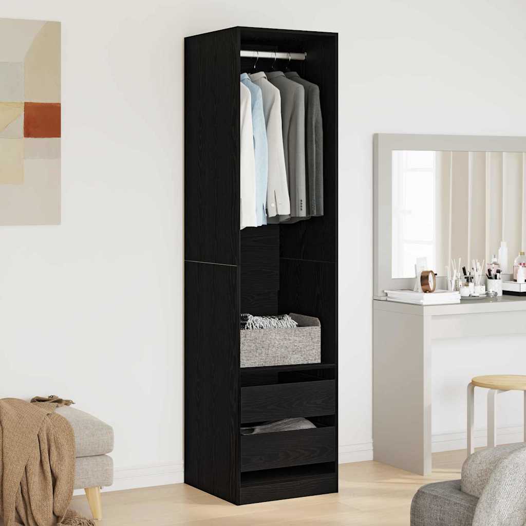 vidaXL Armario Roble Negro 50 x 50 x 200 cm Madera de ingeniería