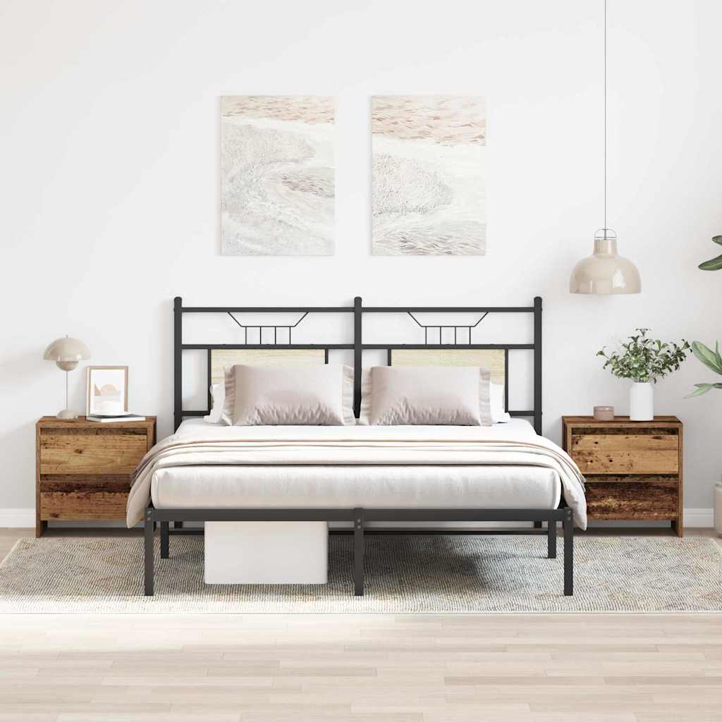 vidaXL Armario de Noche 2 uds. Madera vieja 45 x 34 x 44,5 cm