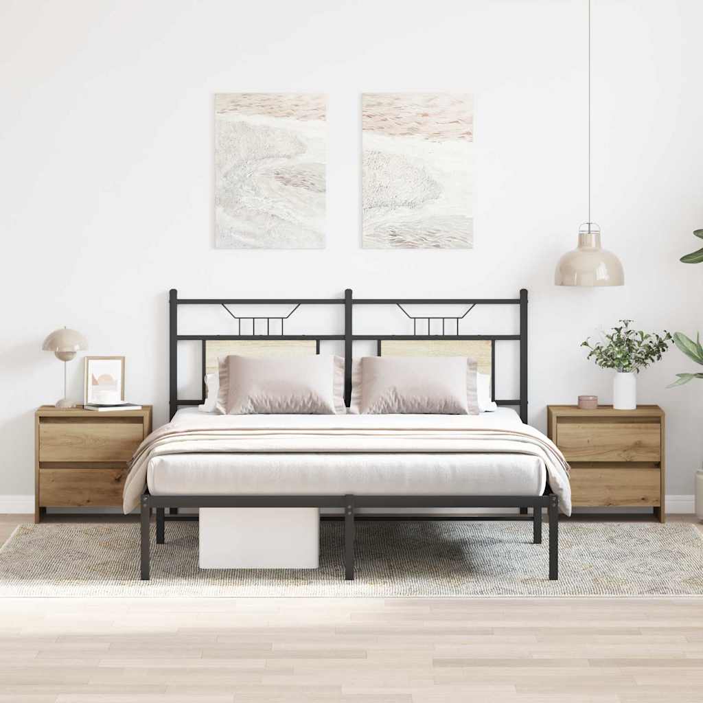 vidaXL Armario de Noche 2 uds. Roble artisan 45 x 34 x 44,5 cm