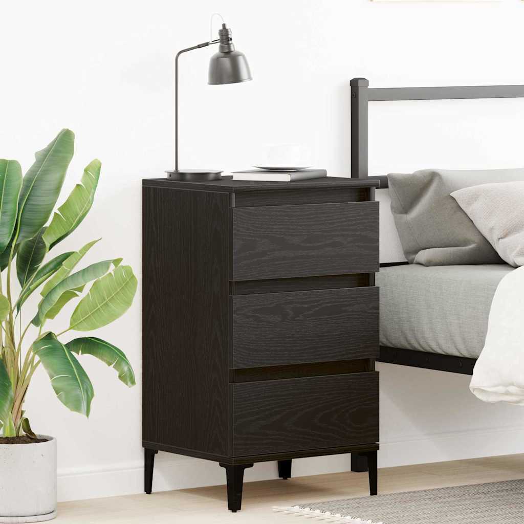 vidaXL Armario de Noche Roble Negro 45 x 35 x 44 cm