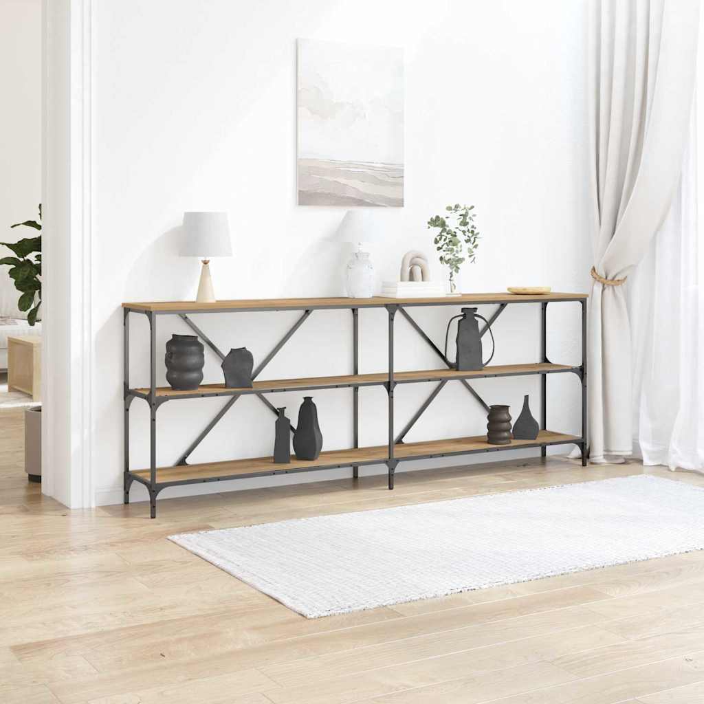vidaXL Mesa Consola Roble artisan 200 x 30 x 75 cm