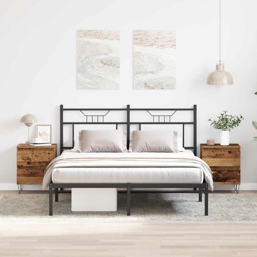 vidaXL Armario de Noche 2 uds. Madera vieja 40 x 35 x 50 cm