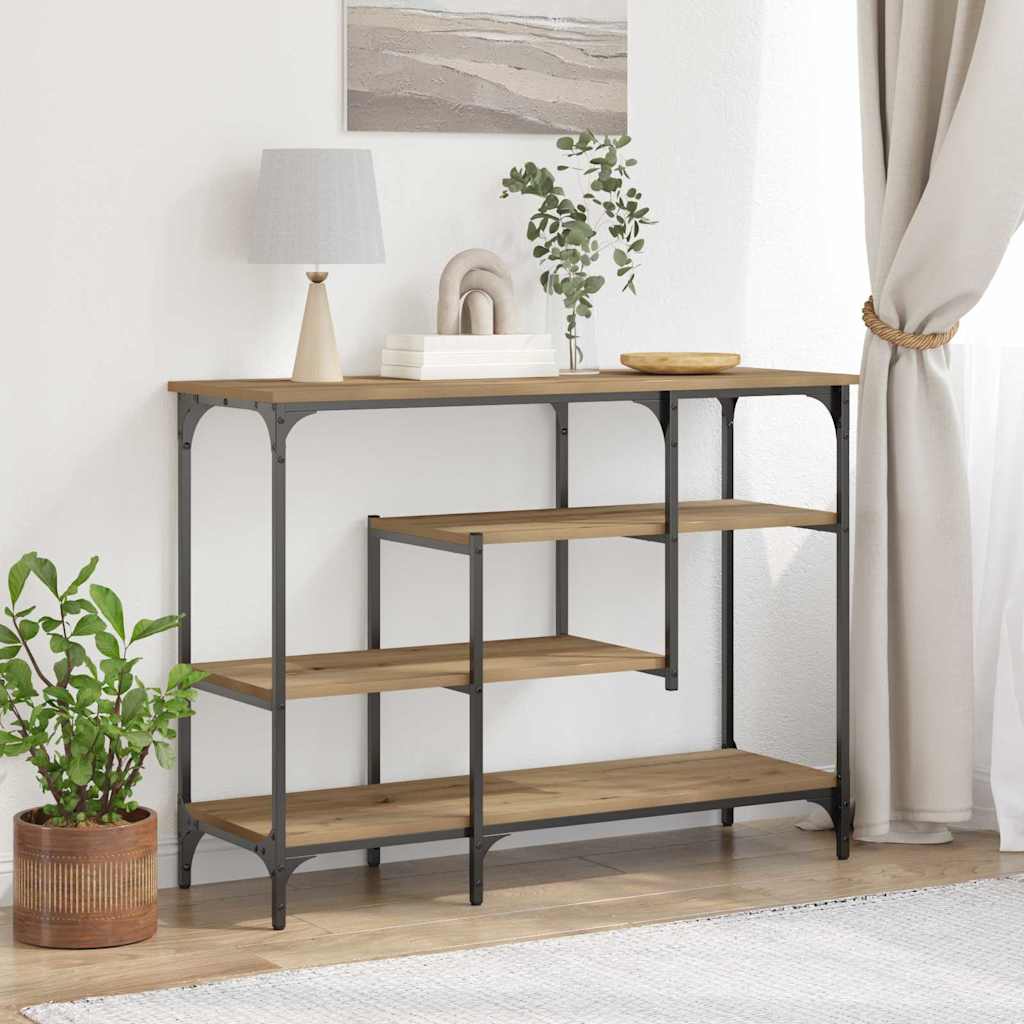 vidaXL Mesa Consola Roble artisan 100 x 35 x 75 cm