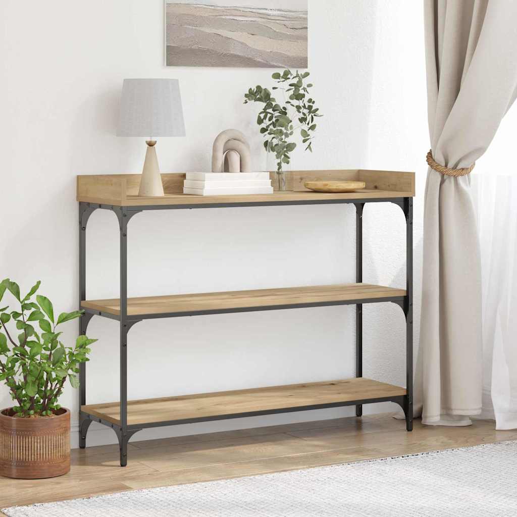vidaXL Mesa Consola Roble artisan 100 x 30 x 80 cm
