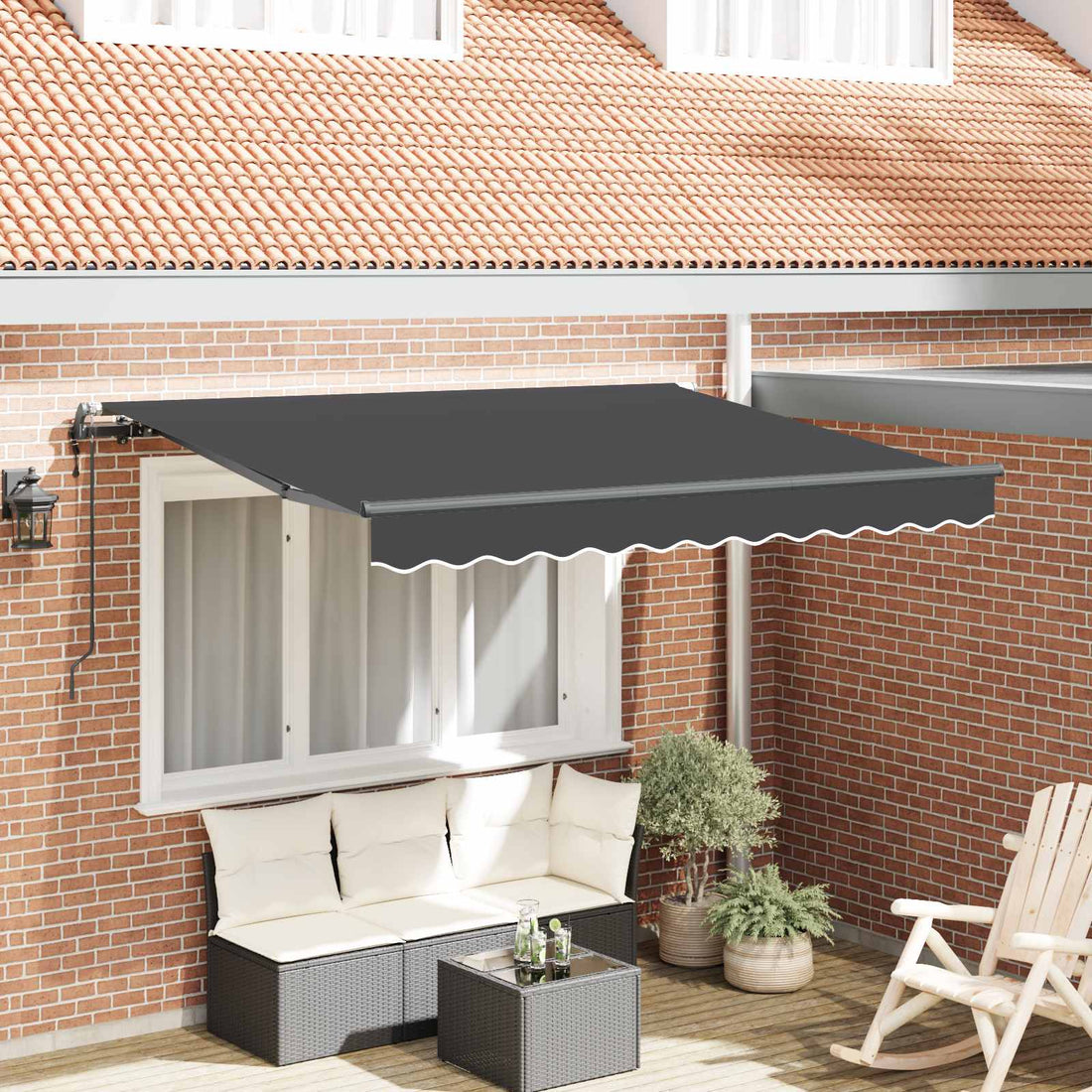 vidaXL Toldo retráctil Antracita 250 x 200 cm tela