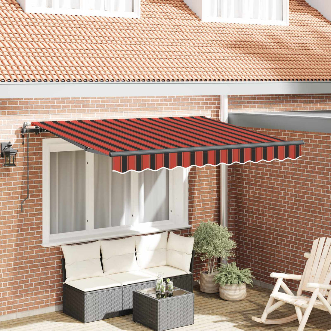 vidaXL Toldo retráctil Marrón 250 x 200 cm tela