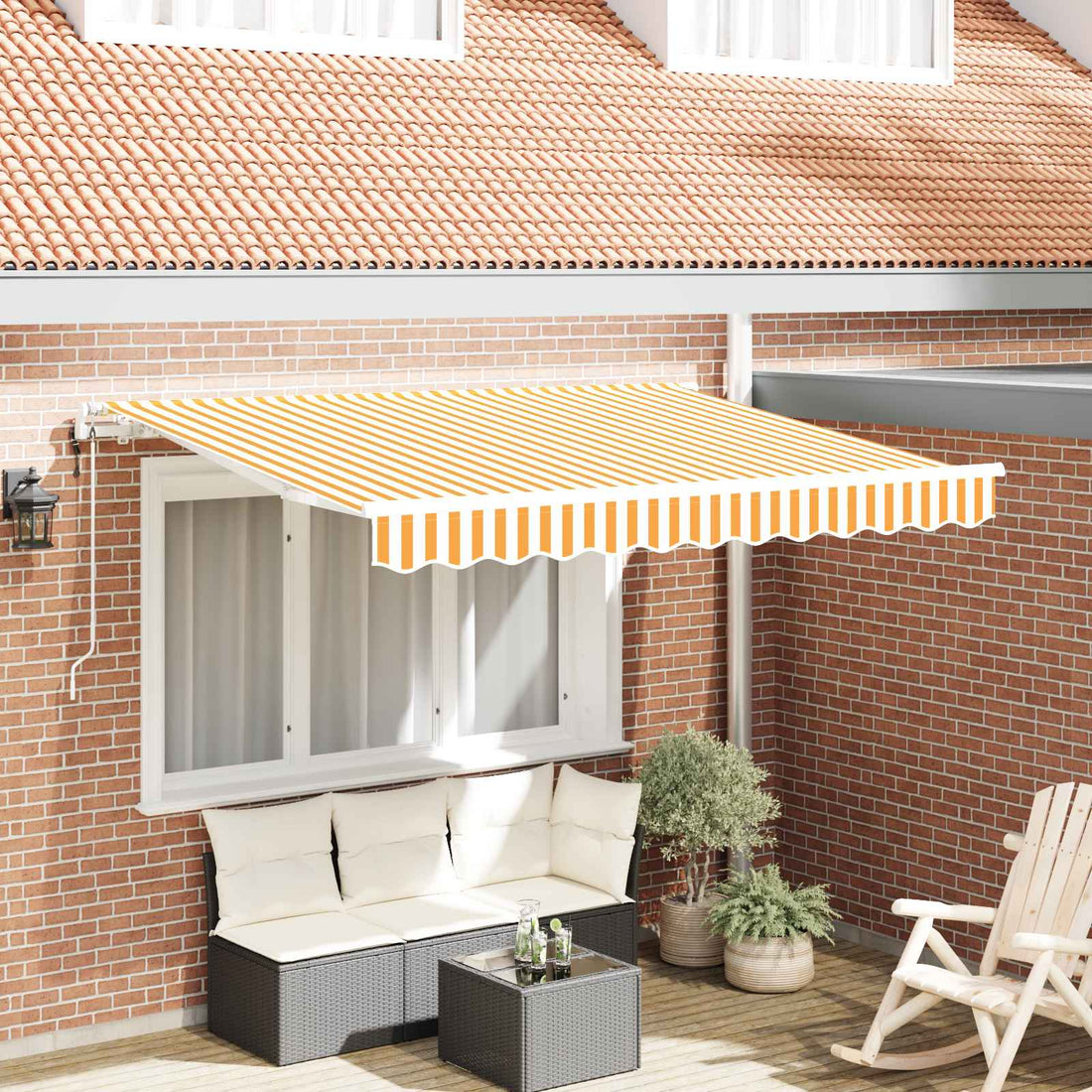 vidaXL Toldo retráctil Amarillo 300 x 200 cm tela