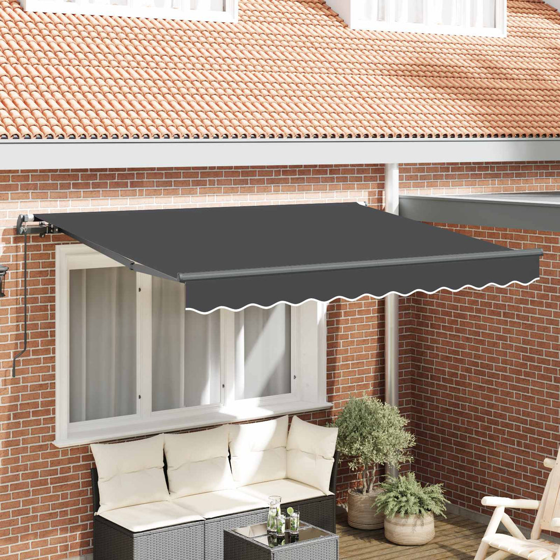 vidaXL Toldo retráctil Antracita 300 x 200 cm tela