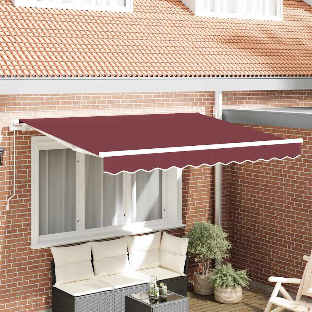 vidaXL Toldo retráctil Burdeos 300 x 200 cm tela