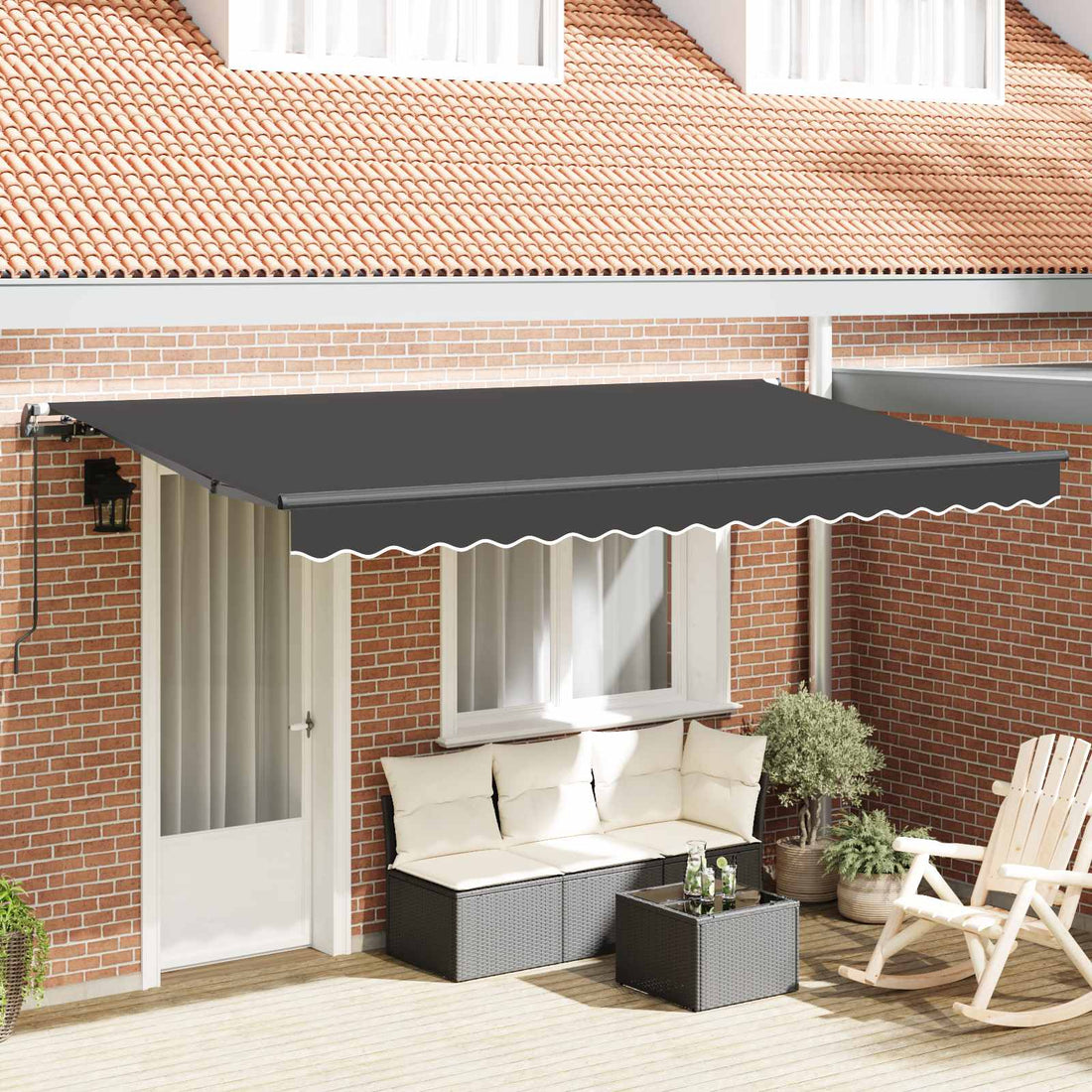 vidaXL Toldo retráctil Antracita 350 x 200 cm tela