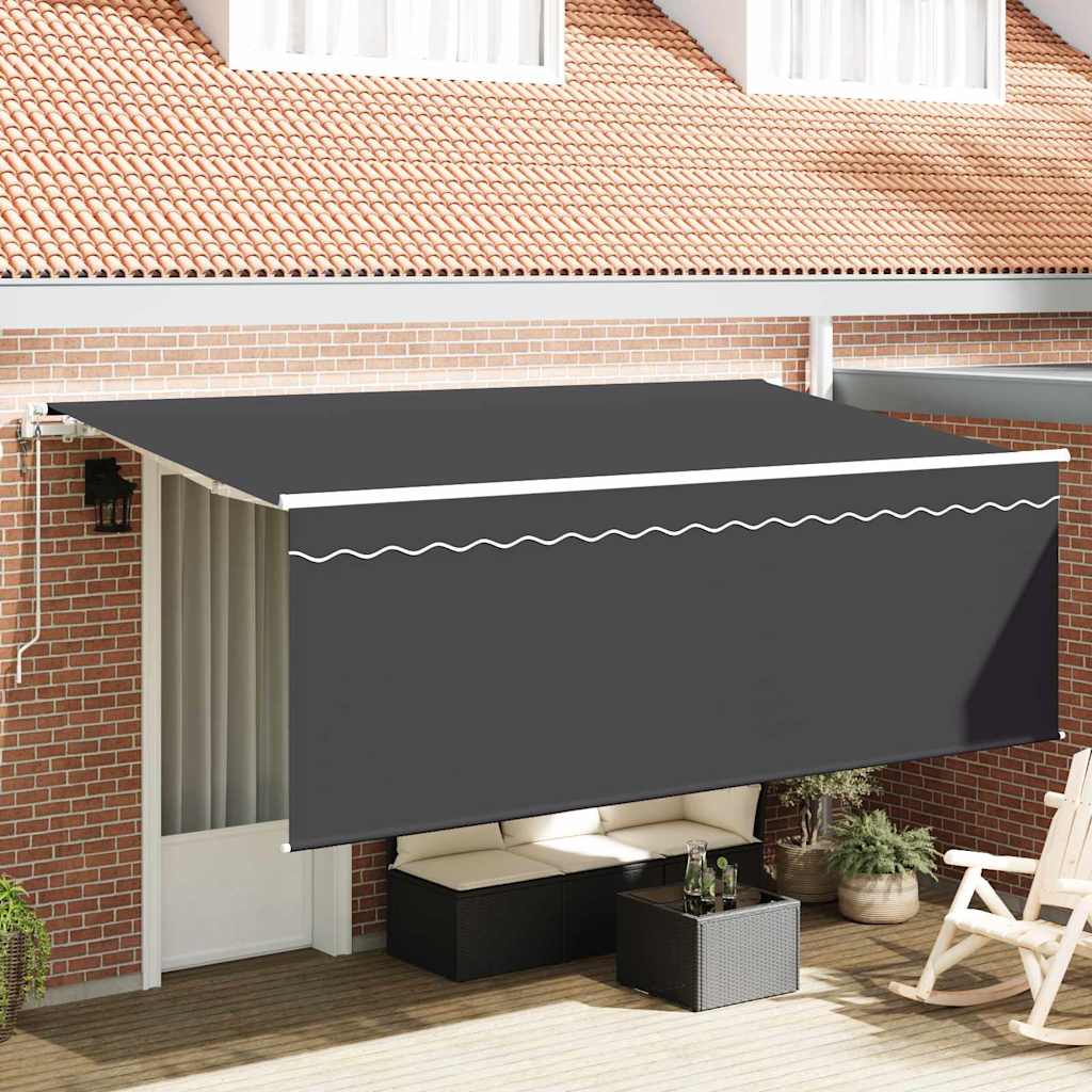 vidaXL Toldo retráctil Antracita 350 x 200 cm Poliéster y Aluminio