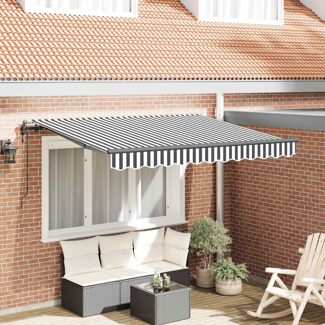 vidaXL Toldo retráctil Antracita 350 x 200 cm tela