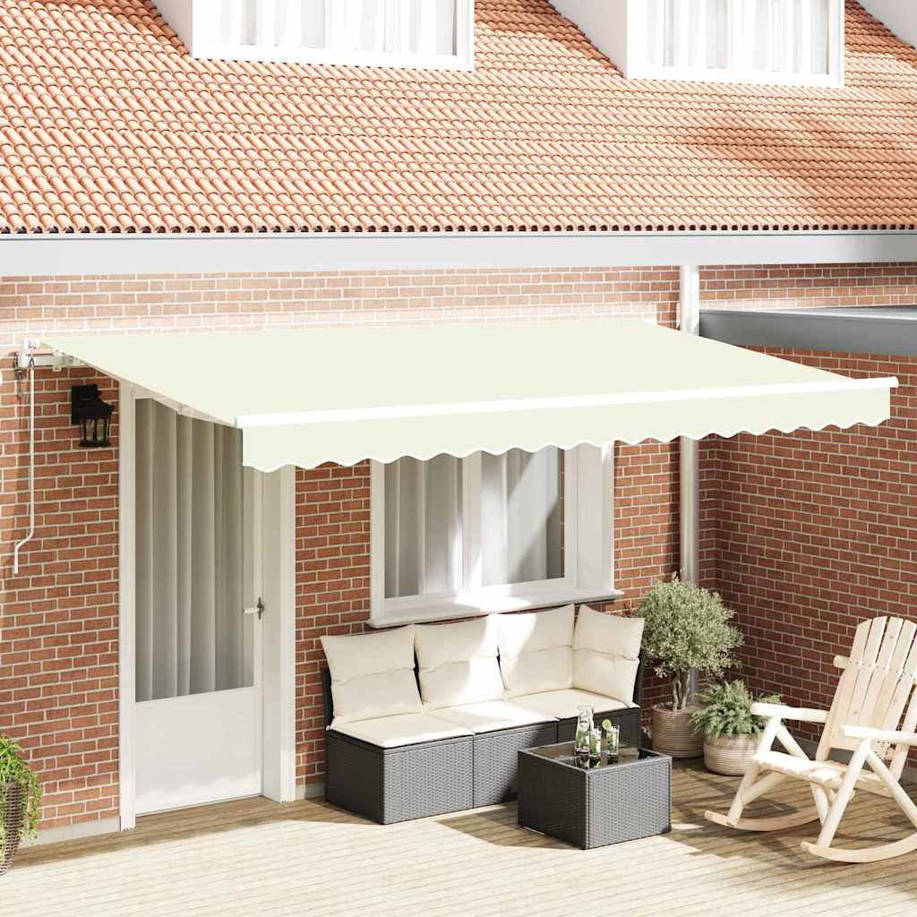vidaXL Toldo retráctil Crema 400 x 200 cm tela