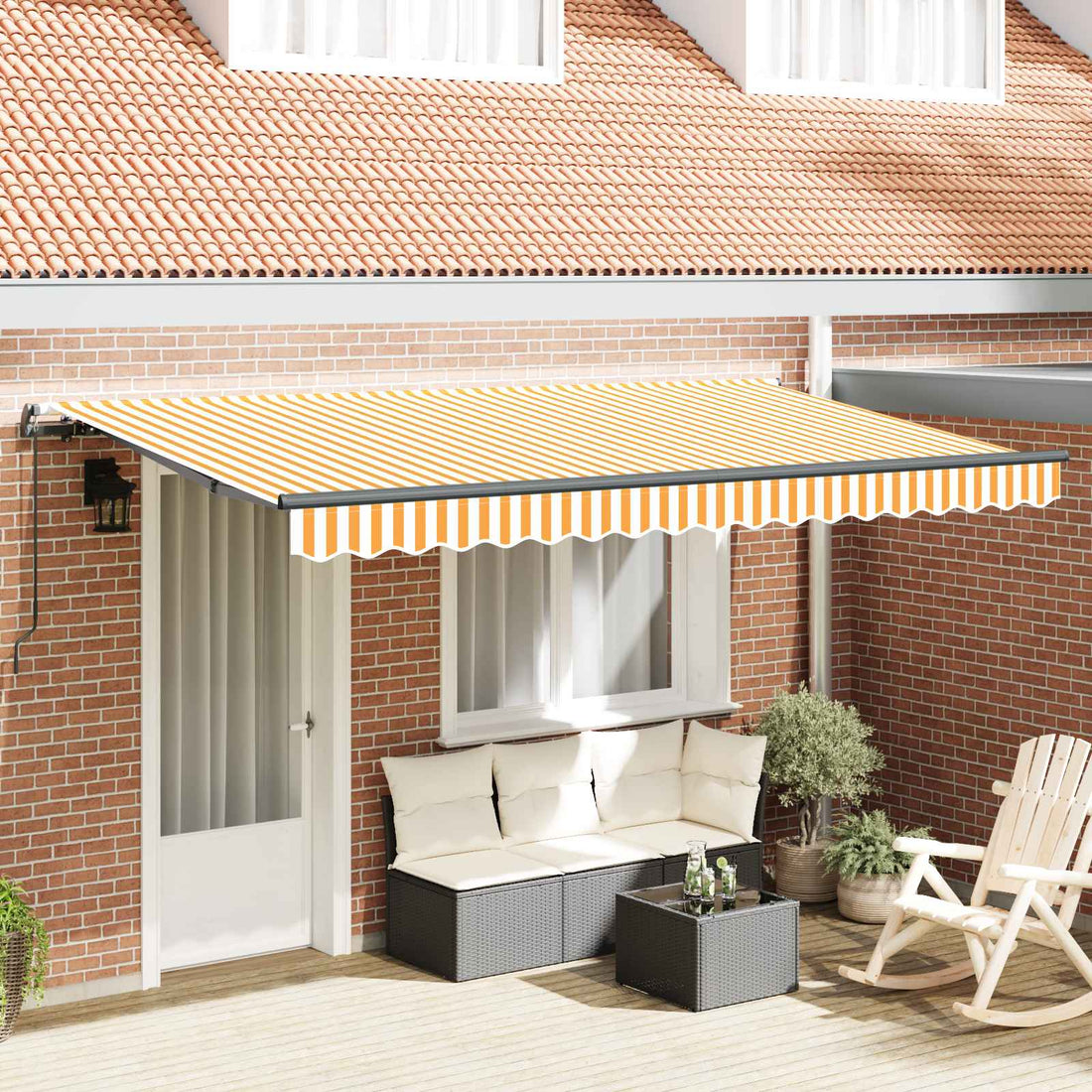 vidaXL Toldo retráctil Amarillo 400 x 200 cm tela