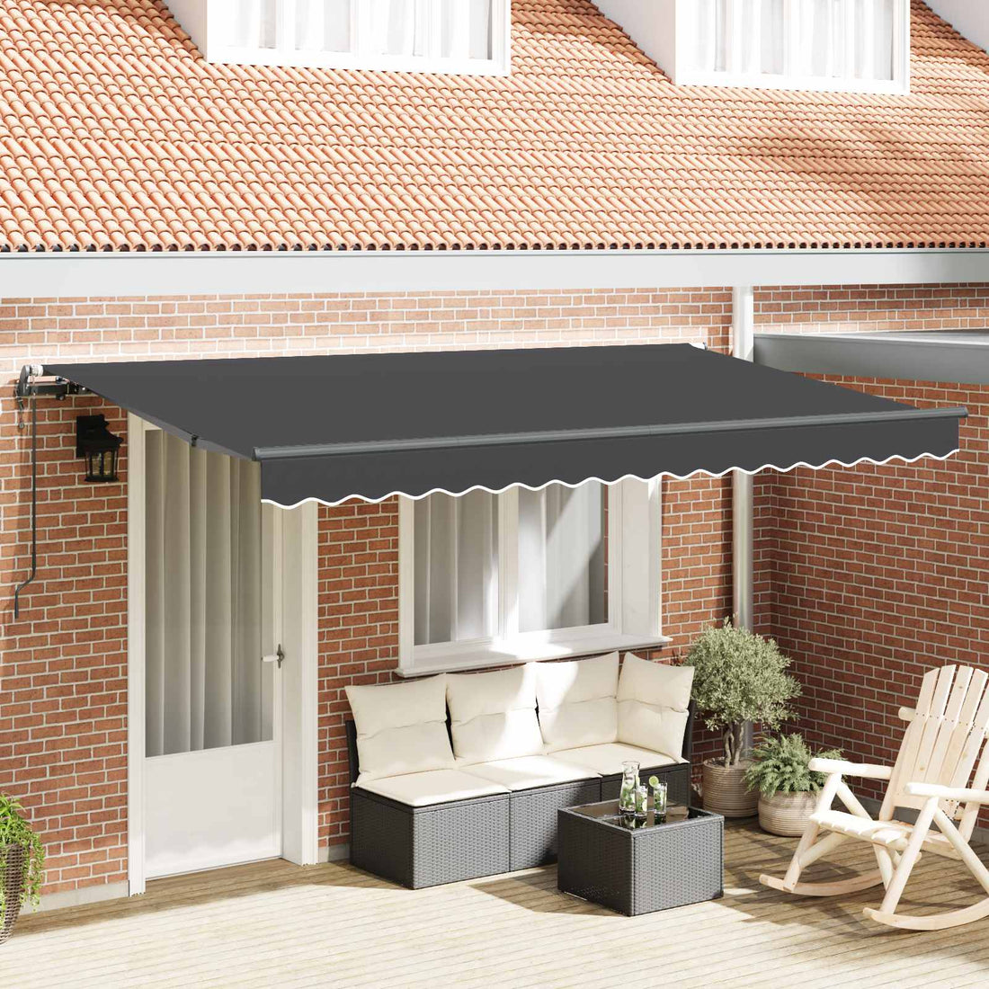 vidaXL Toldo retráctil Antracita 400 x 200 cm tela