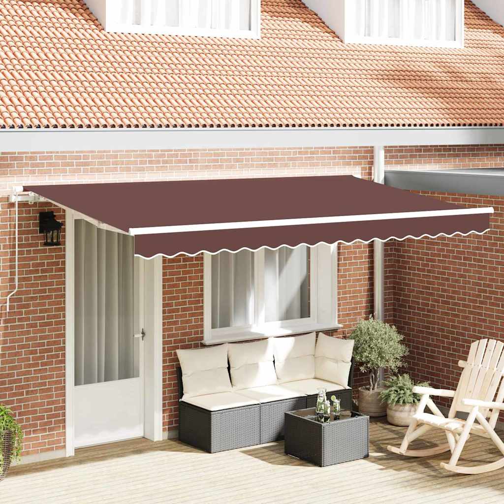 vidaXL Toldo retráctil Marrón 400 x 200 cm tela