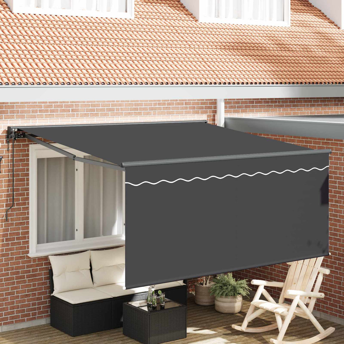vidaXL Toldo retráctil Antracita 300 x 250 cm Poliéster y Aluminio