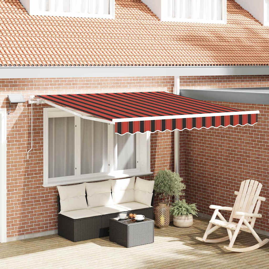 vidaXL Toldo retráctil Naranja y marrón 300 x 250 cm Tela y Aluminio