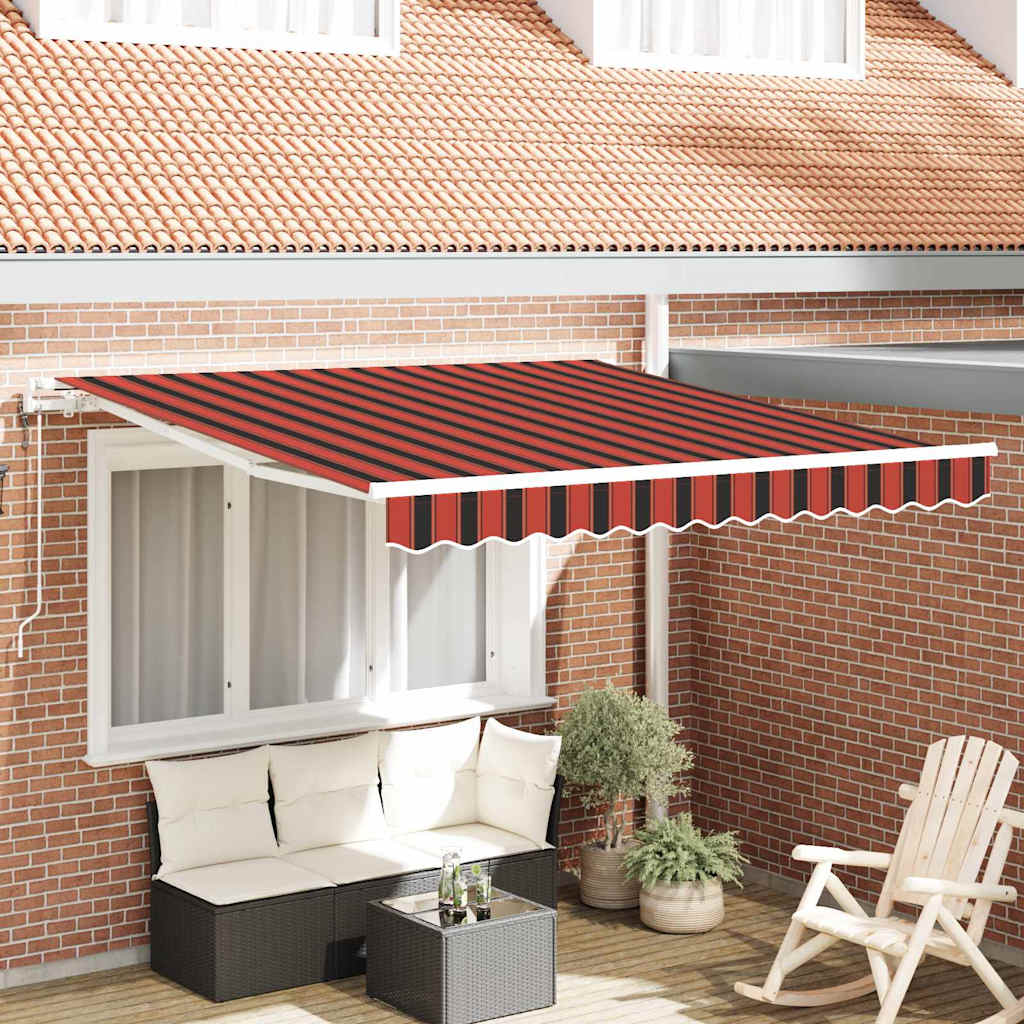 vidaXL Toldo retráctil Naranja y marrón 300 x 250 cm Tela y Aluminio