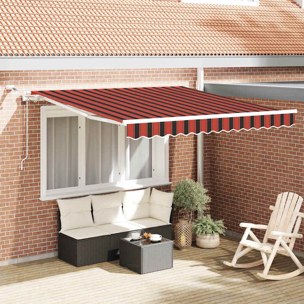 vidaXL Toldo retráctil Naranja y Marrón 300 x 250 cm Poliéster