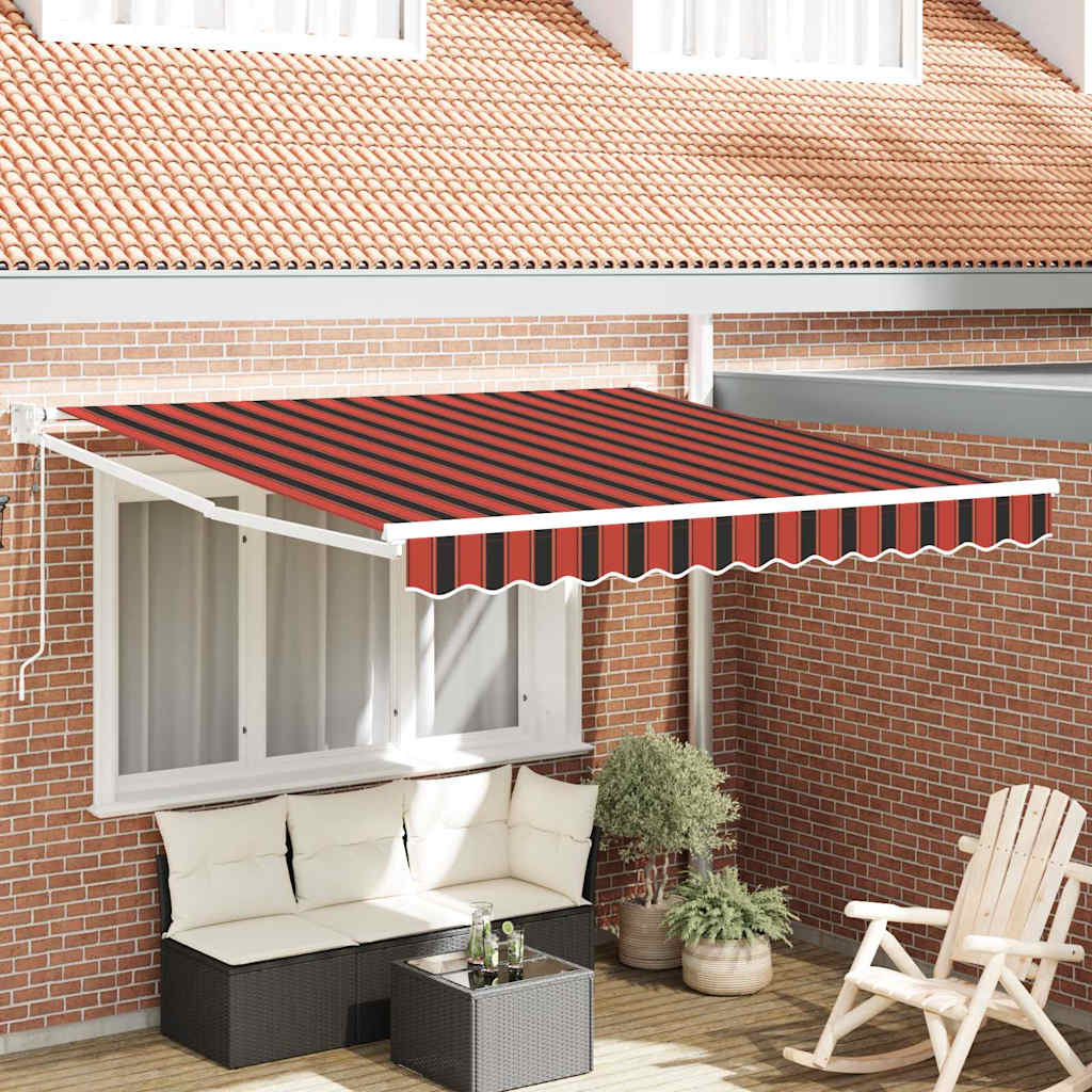 vidaXL Toldo retráctil Naranja y Marrón 300 x 250 cm Poliéster y metal