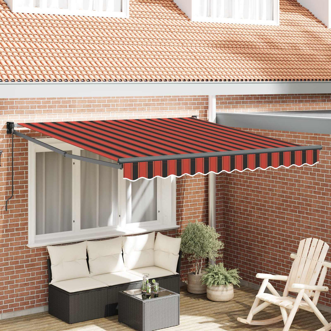 vidaXL Toldo retráctil Naranja y Marrón 300 x 250 cm
