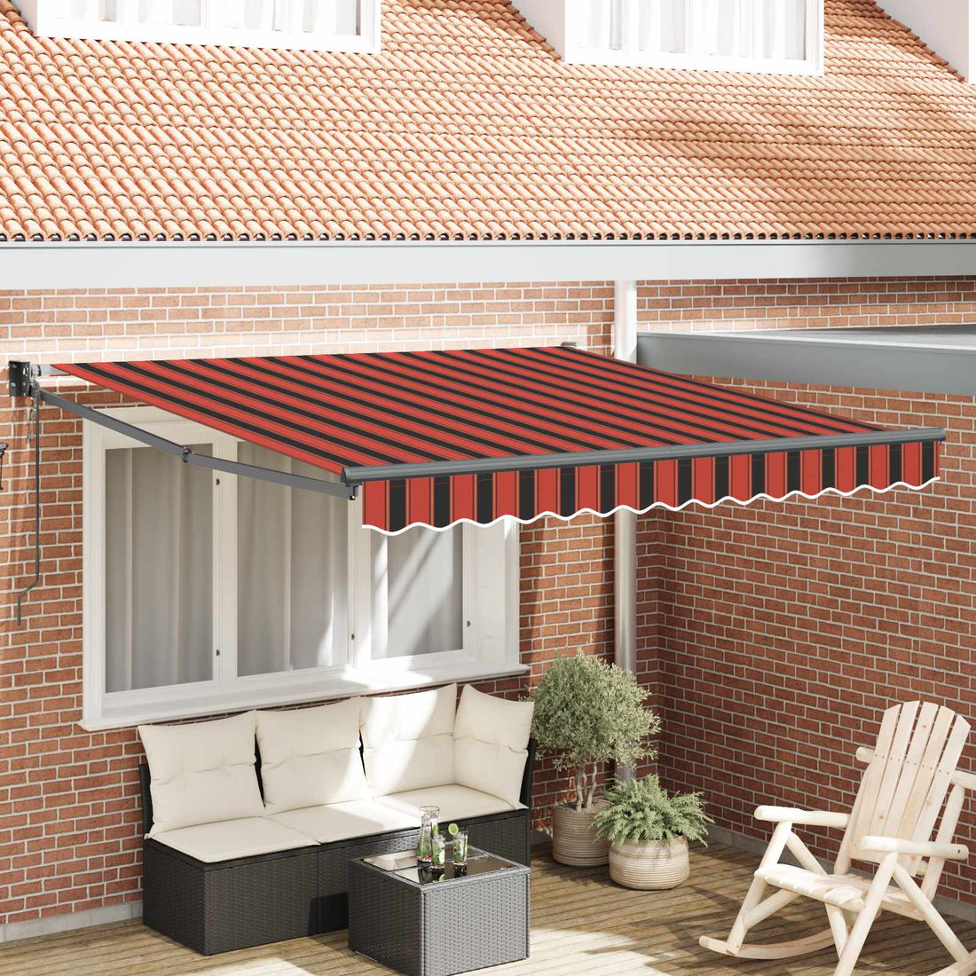 vidaXL Toldo retráctil Naranja 300 x 250 cm Poliéster y metal