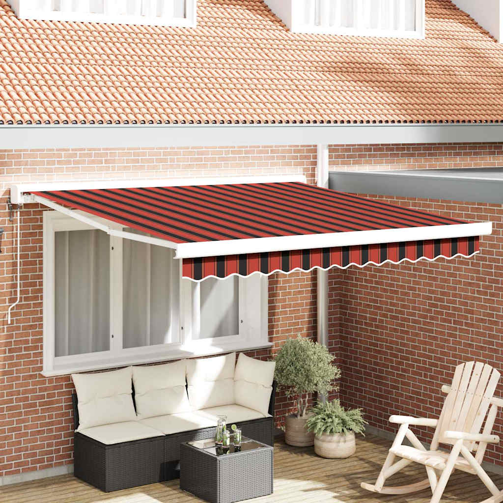 vidaXL Toldo retráctil Naranja y Marrón 300 x 250 cm Tela y Metal