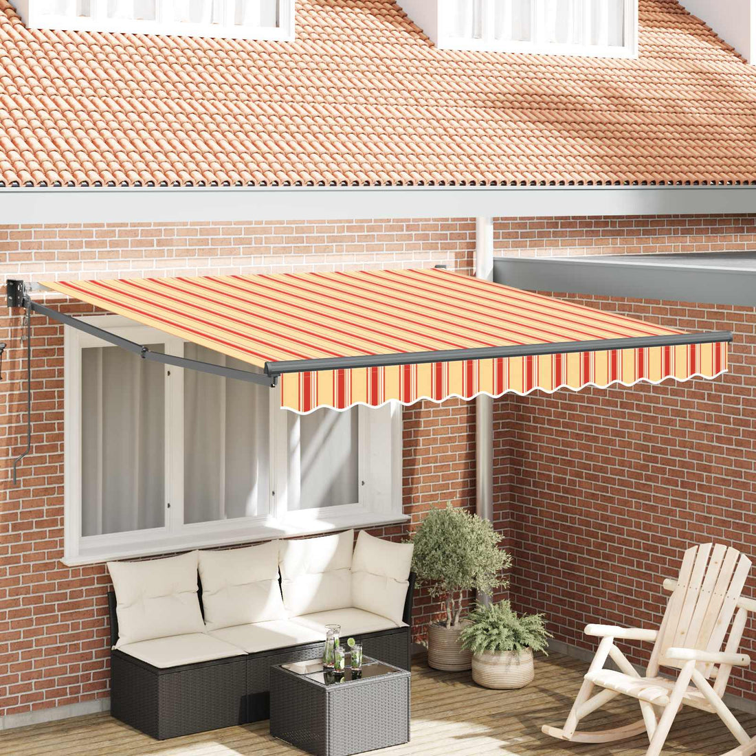 vidaXL Toldo retráctil Amarillo y Naranja 300 x 250 cm