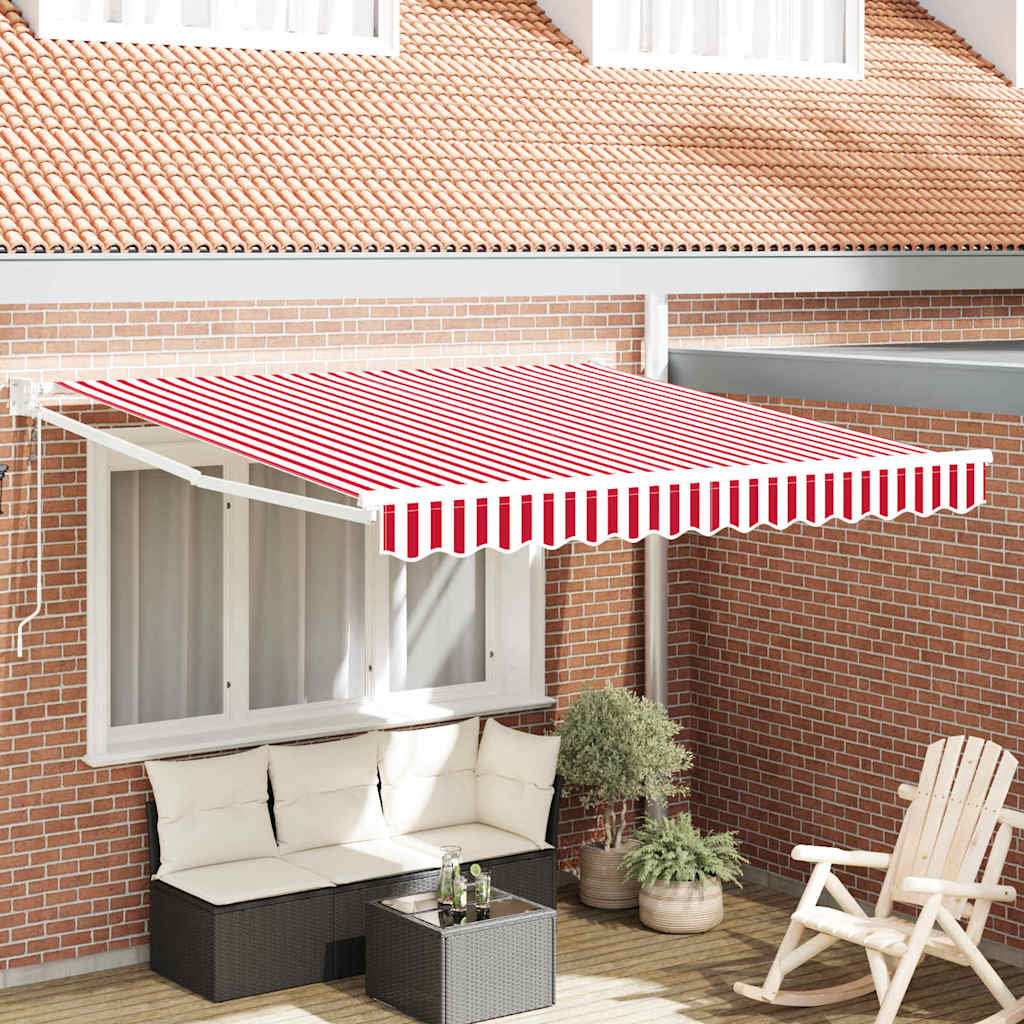 vidaXL Toldo retráctil Rojo 300 x 250 cm Poliéster y metal