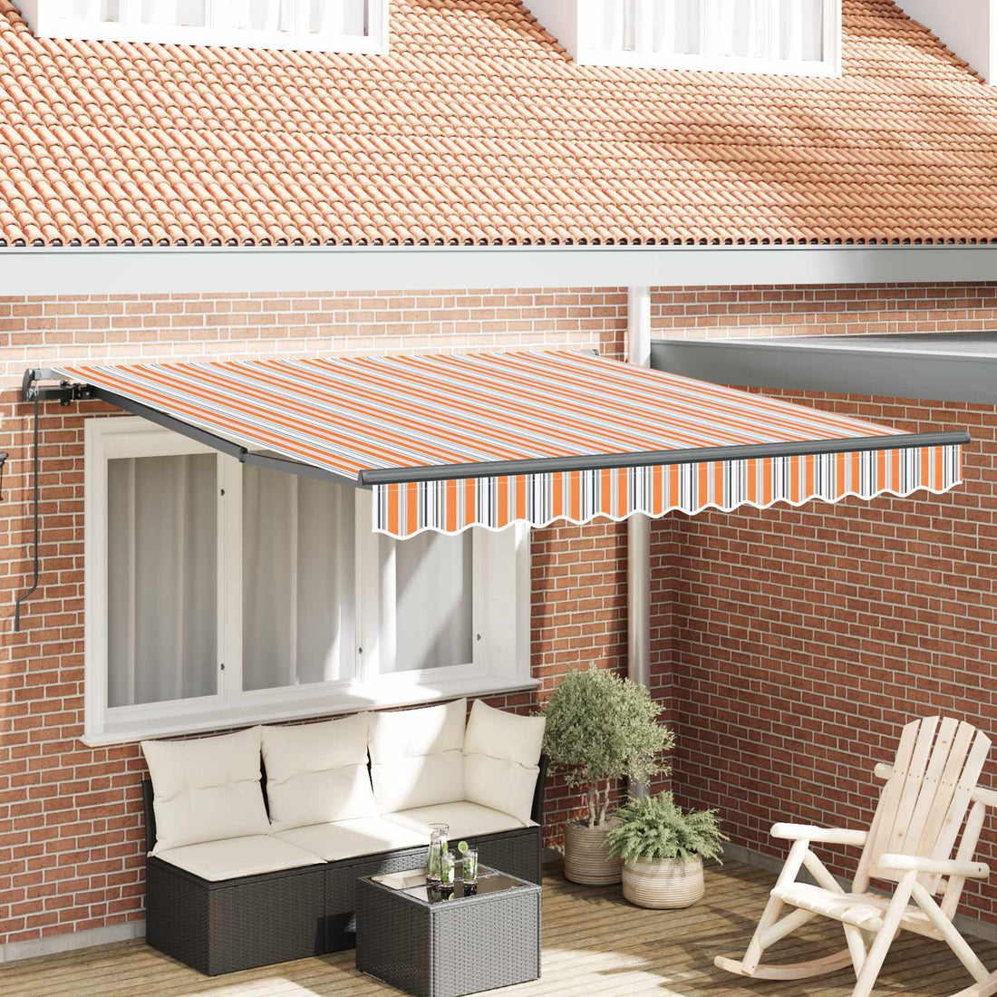 vidaXL Toldo retráctil Multicolor 300 x 250 cm Poliéster y Aluminio