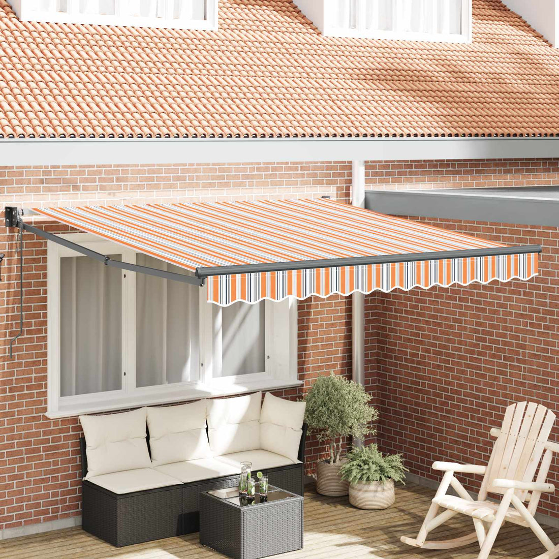 vidaXL Toldo retráctil Multicolor 300 x 250 cm Poliéster y metal