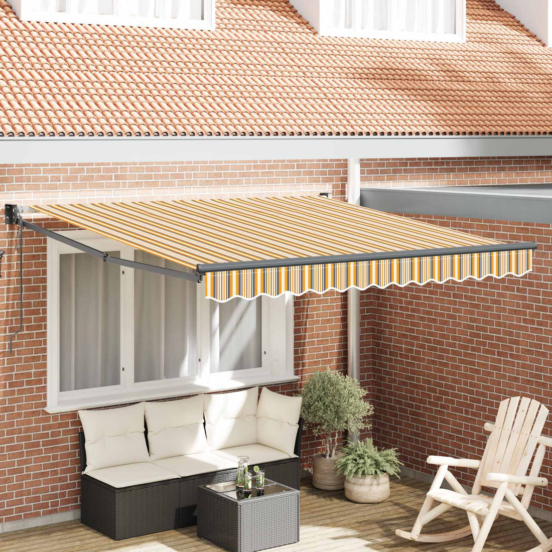vidaXL Toldo retráctil Multicolor 300 x 250 cm Poliéster y metal