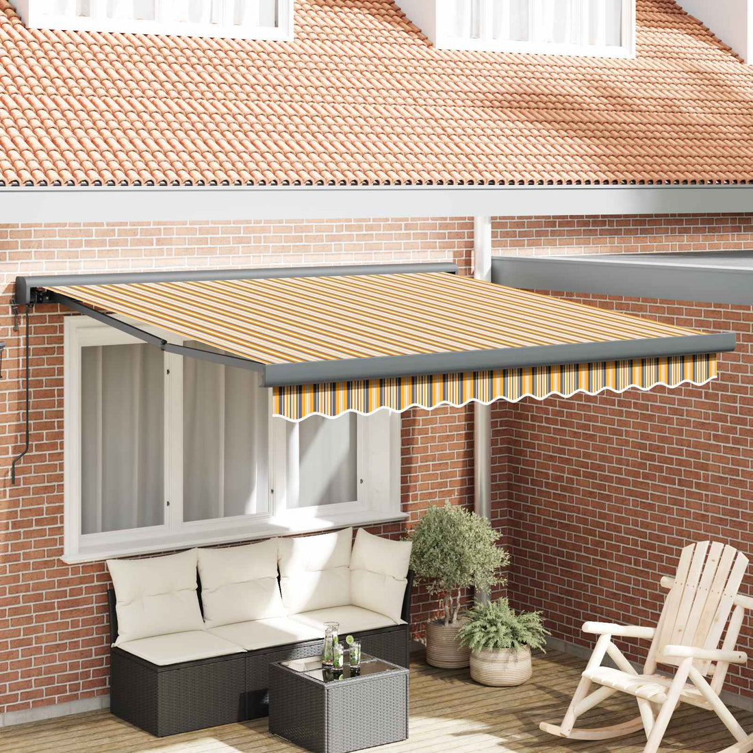 vidaXL Toldo retráctil Multicolor 300 x 250 x 165 cm Tela y Metal