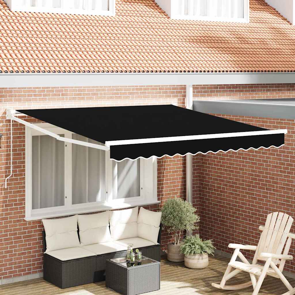 vidaXL Toldo retráctil Negro 300 x 250 x 165 cm
