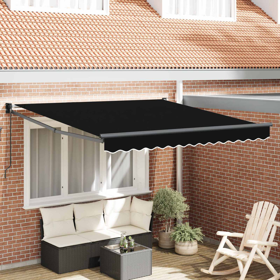vidaXL Toldo retráctil Negro 300 x 250 x 165 cm