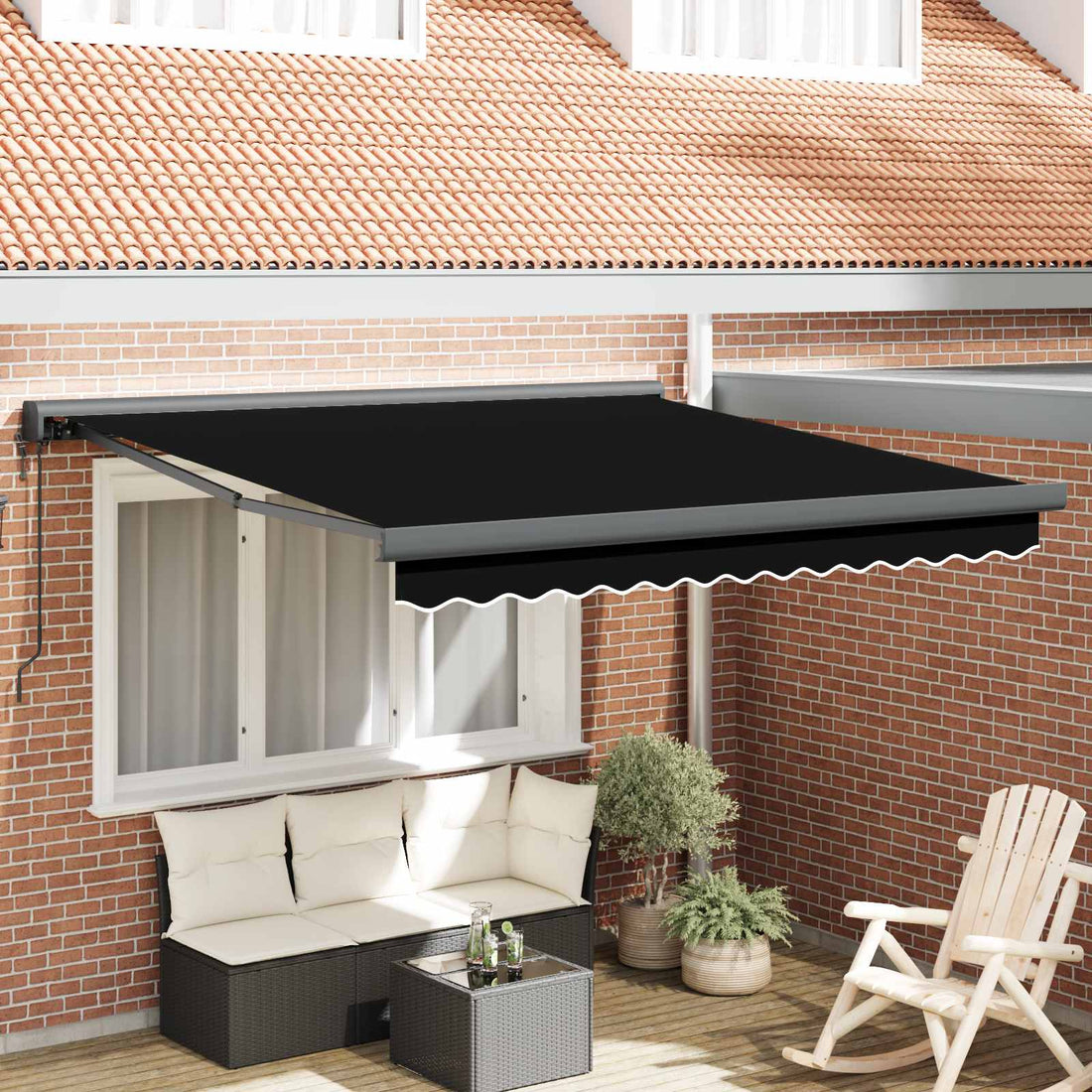 vidaXL Toldo retráctil Negro 300 x 250 x 165 cm Tela y Metal