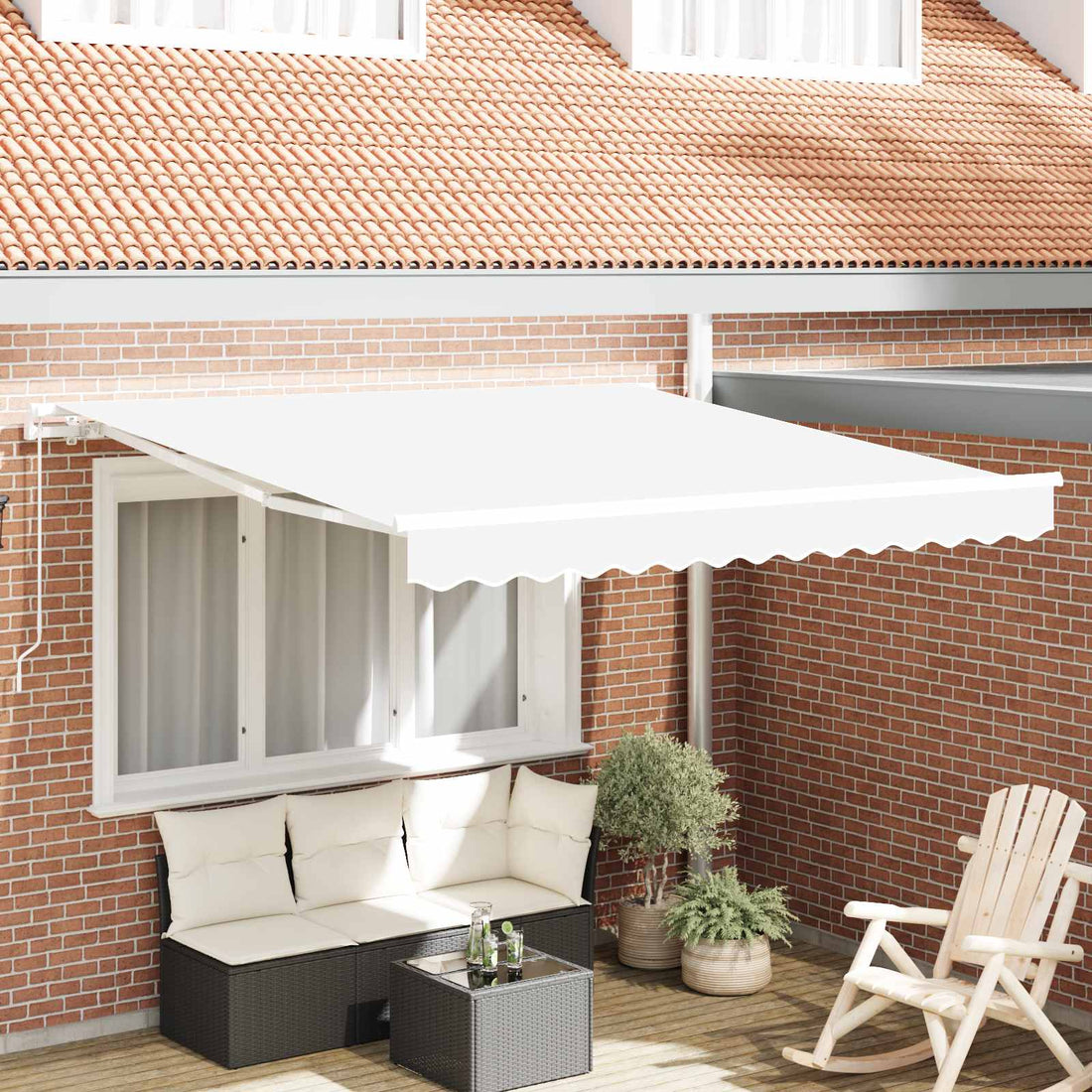 vidaXL Toldo retráctil Blanco 300 x 250 x 165 cm Poliéster y Aluminio