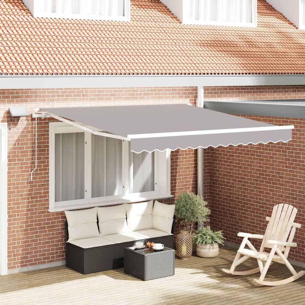 vidaXL Toldo retráctil Gris Claro 300 x 250 cm Tela y Aluminio