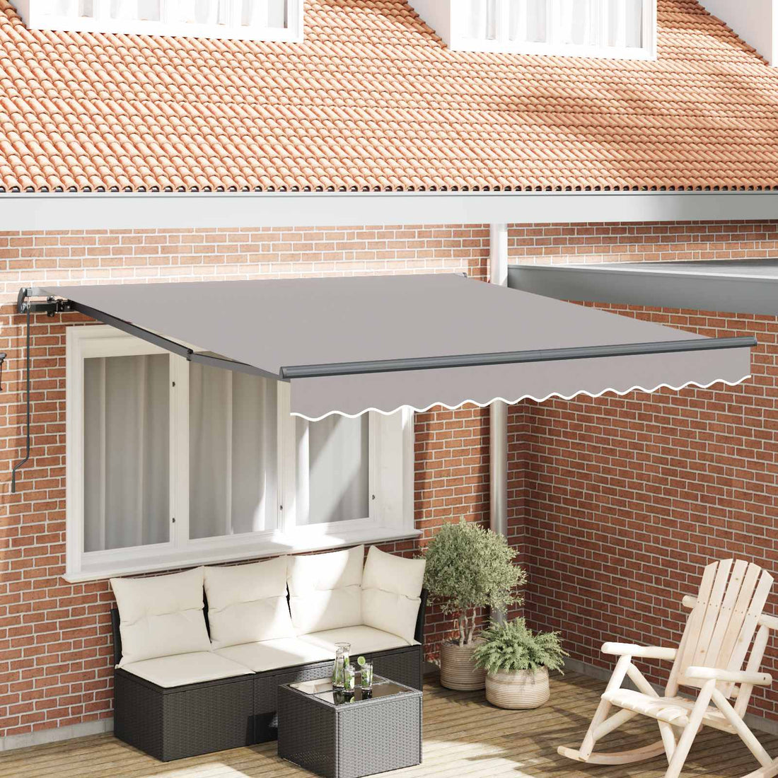 vidaXL Toldo retráctil Gris Claro 300 x 250 cm Poliéster y Aluminio