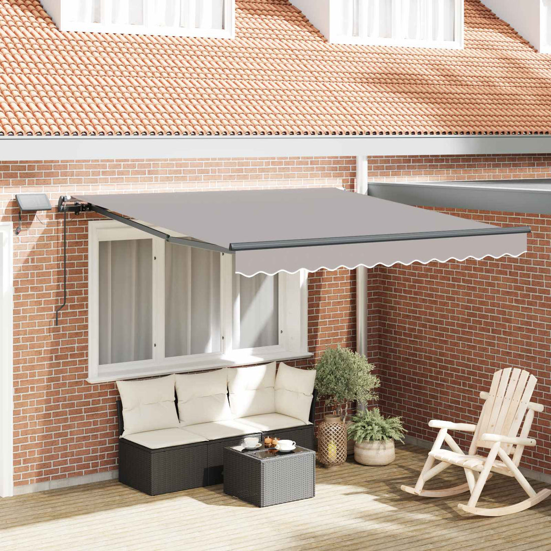vidaXL Toldo retráctil Gris Claro 300 x 250 cm Tela y Aluminio
