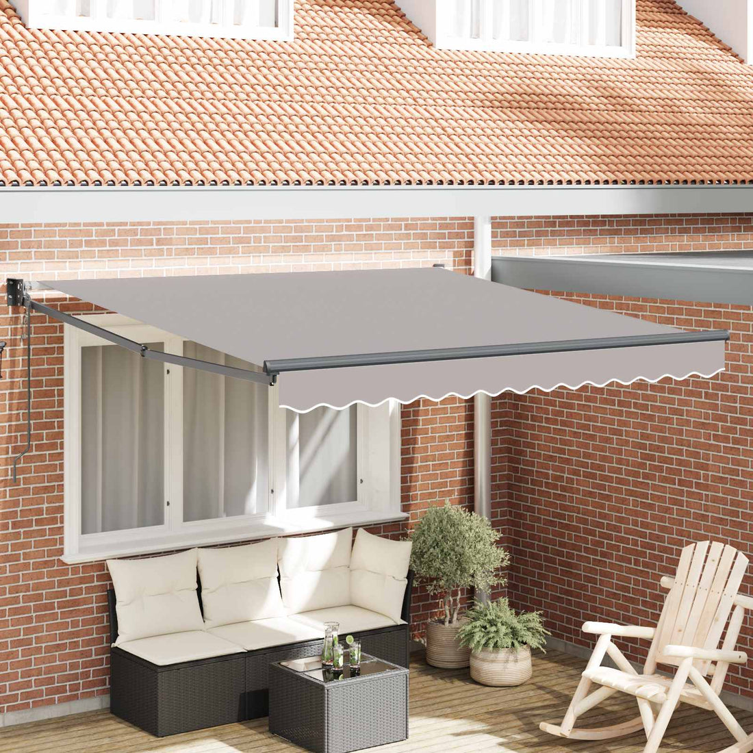 vidaXL Toldo retráctil Gris Claro 300 x 250 x 165 cm Poliéster y metal