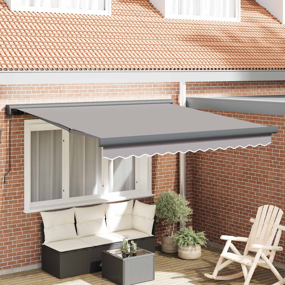 vidaXL Toldo retráctil Gris Claro 300 x 250 cm Lona y Aluminio