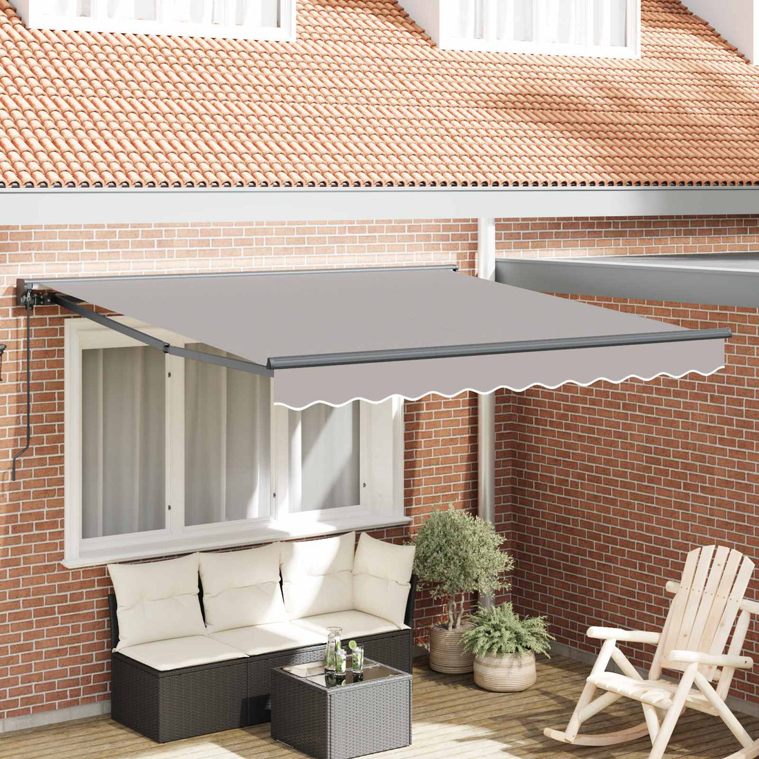 vidaXL Estructura del Toldo Gris Claro 300 x 250 cm