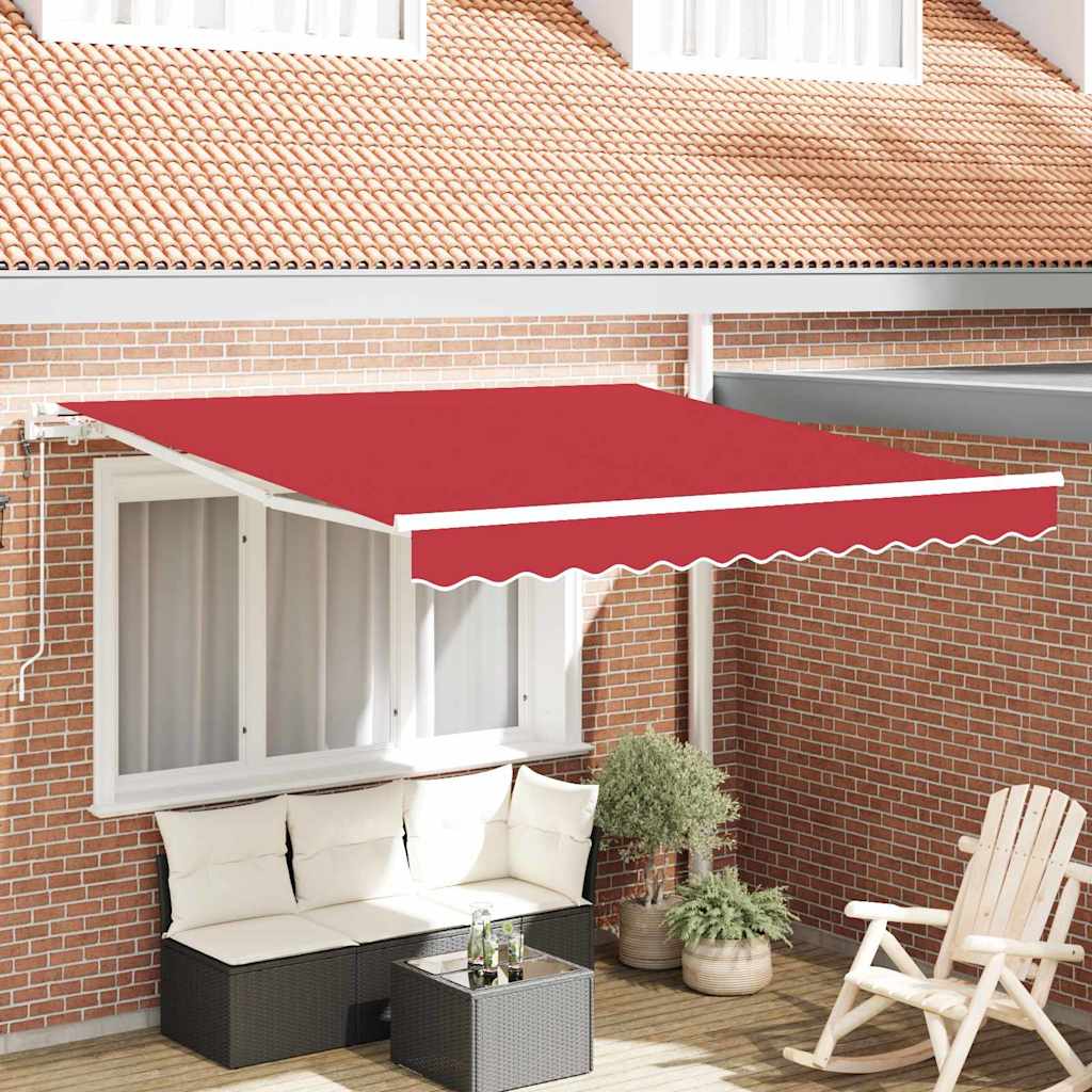 vidaXL Toldo retráctil Rojo 300 x 250 cm Tela y Aluminio