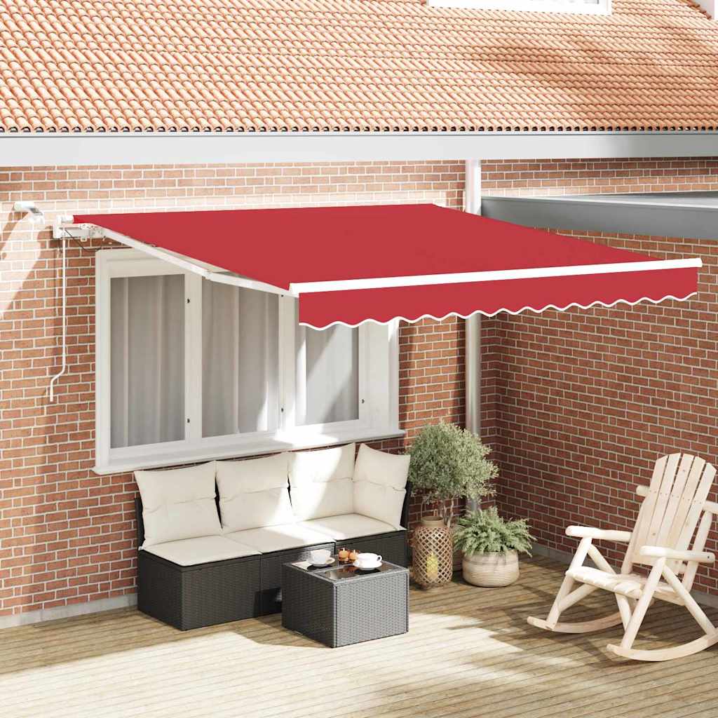 vidaXL Toldo retráctil Rojo 300 x 250 cm Poliéster